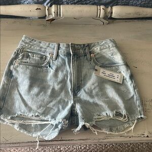 Just USA Light Blue Frayed Jean Shorts